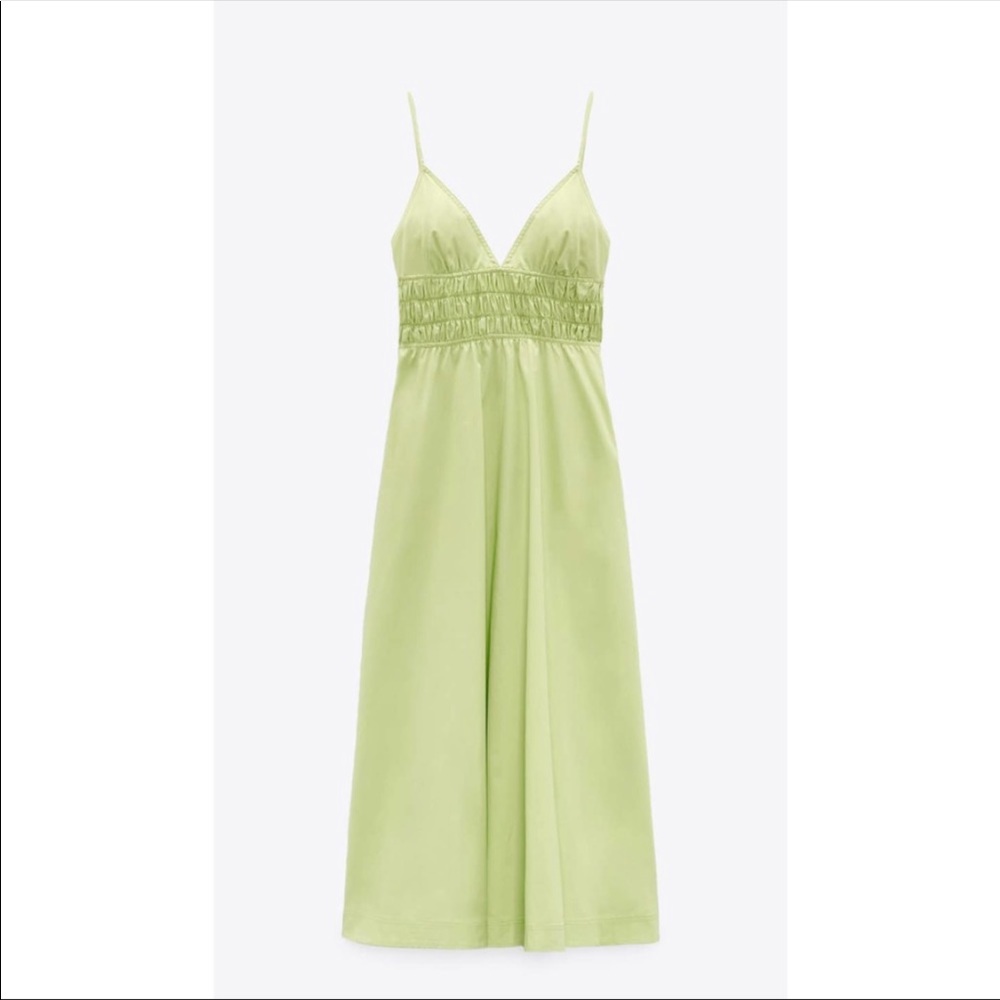 Zara Poplin Apple Green Dress - Picture 7 of 9